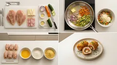 Kuřecí rolky v panko se šunkou a mozzarellou: křupavé, šťavnaté a jednoduché