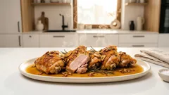 Pečená kuřecí stehna s rozmarýnem – křupavá kůže a pražená dýňová semínka