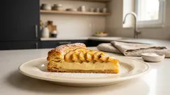 Jablečný koláč z listového těsta s vanilkovým pudinkem – křupavý a hotový raz dva