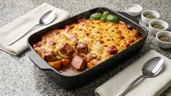 Vepřové s bramborami z jednoho plechu: šťavnaté, zapečené se sýrem