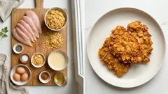 Kuřecí řízky v kukuřičných lupíncích: extra křupavý obal, který drží