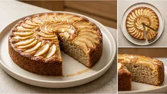 Vláčný jablečný koláč z pohanky a špaldy: těsto hotové v mixéru