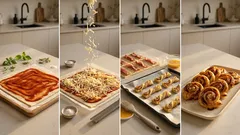 Křupavé šunkové vrtule se sýrem z listového těsta – rychlé pohoštění na plech