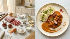 Vepřové nudličky na paprice se smetanou – krémová omáčka a kynutý knedlík