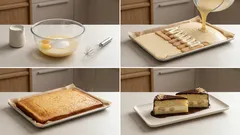 Vláčný kefírový rychlokoláč na plech: tvarohový krém a piškoty uvnitř