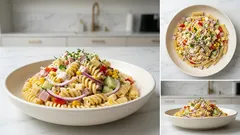 Těstovinový salát se šunkou a sýrem: krémová zálivka, která ho krásně spojí