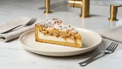 Jablečný koláč s tvarohem: křehké těsto, vláčná náplň a skořice