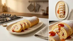 Piškotová roláda s džemem a tvarohem: nadýchaná a hotová skoro hned