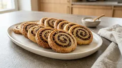 Bleskové ořechové válečky: křehké plátkové sušenky se zakysanou smetanou