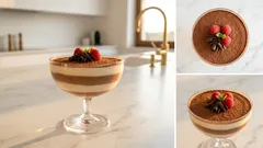 Lehká kakaová pěna s tvarohem do skleničky – rychlý nepečený dezert