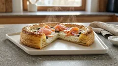 Slaný listový koláč s uzeným lososem a krémovým sýrem – hotový za chvíli