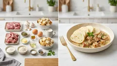 Vepřové plecko na česneku s majoránkou: poctivá omáčka a smetanové knedlíčky