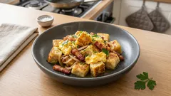 Knedlík s vejcem a slaninou: rychlá večeře ze zbytků, která vždycky chutná