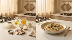 Krémové houbové rizoto na smetaně: jednoduchý recept z jedné pánve