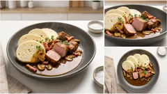 Vepřové na houbách na sádle: poctivá šťáva díky tmavé cibuli