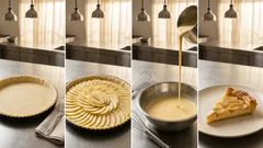 Rychlý jablečný koláč z listového těsta: křupavý okraj a jemný krém