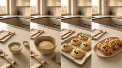 Kynuté koláčky s tvarohem a ovocem: borůvky i meruňky krásně drží tvar