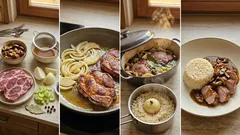 Pečená krkovička na hříbkách – šťavnatý nedělní oběd s dušenou rýží