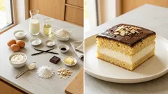 Kefírový piškot s krémovou náplní: rychlý moučník na plech z jedné mísy