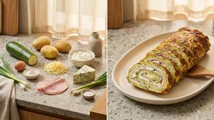 Cuketovo-bramborová roláda s ricottou a nivou: vláčná, skvělá i za studena