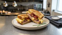 Sendvič ala omeleta na pánvi: křupavý toast, šťavnatá vejce a rozteklý sýr