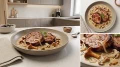 Vepřová krkovice na houbách a smetaně z trouby: šťavnatá a bez zbytečné práce