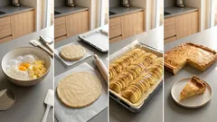 Křehký jablečný koláč s pudinkem a skořicí – krásně drží a jde snadno krájet