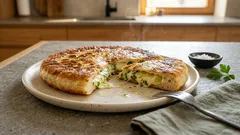 Kynuté placky na pánvi se sýrem a bylinkami – měkké uvnitř, zlaté na povrchu