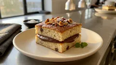 Nadýchaný mandlový koláč s čokoládovými lupínky a krémem – na plech a bez složitostí