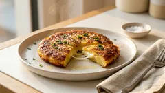 Bramborová placka s vejci a mozzarellou z jedné pánve – večeře za pár minut