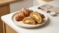 Jablečné croissanty z listového těsta s vanilkovým krémem – křupavé a jednoduché