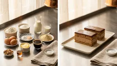 Mocca řezy na plech: vláčný korpus, kávový krém z piškotů a čokoládová poleva