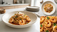 Těstoviny s krevetami na rajčatech a bílém víně: rychlá večeře s plnou chutí
