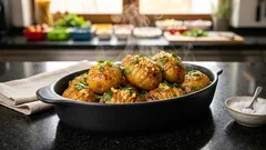 Pečené brambory na másle a česneku: křupavé na povrchu, měkké uvnitř