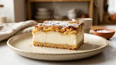 Sypané tvarohové řezy se zakysanou smetanou: rychlé, bez hnětení